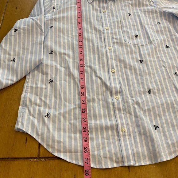 Vineyard Vines Women’s Blue White Striped Bows Button Down Shirt Large NEW - Picture 8 of 12